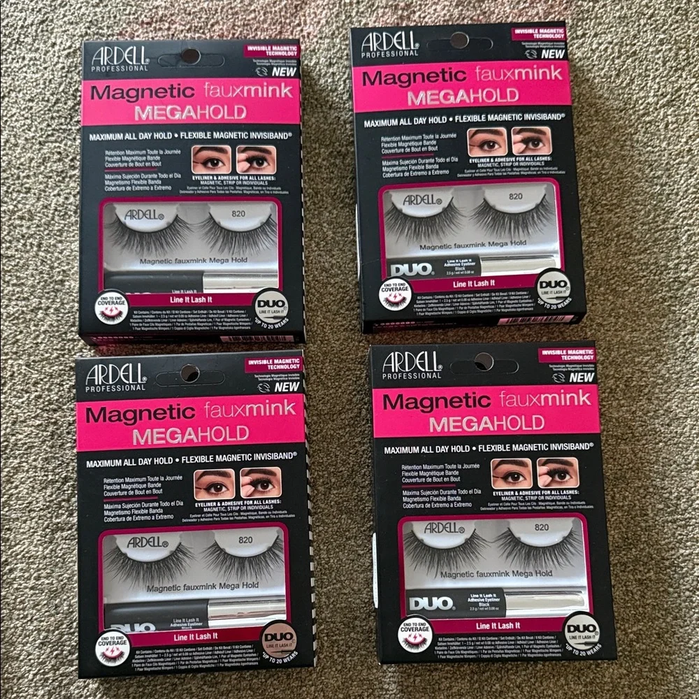 Ardell Magnetic Faux Mink Megahold Lashes - Black 4 units